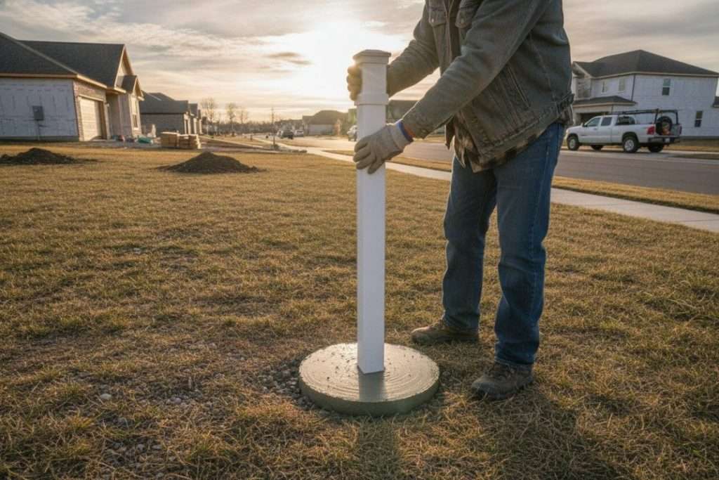 Comment fixer un poteau pour clôture PVC : scellement ou platine ?